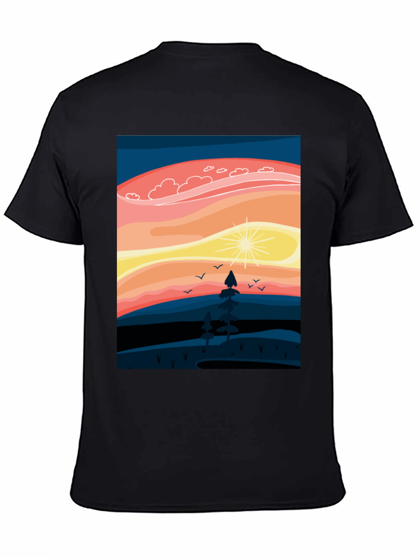 Sunset Mountain Scene Graphic Tee