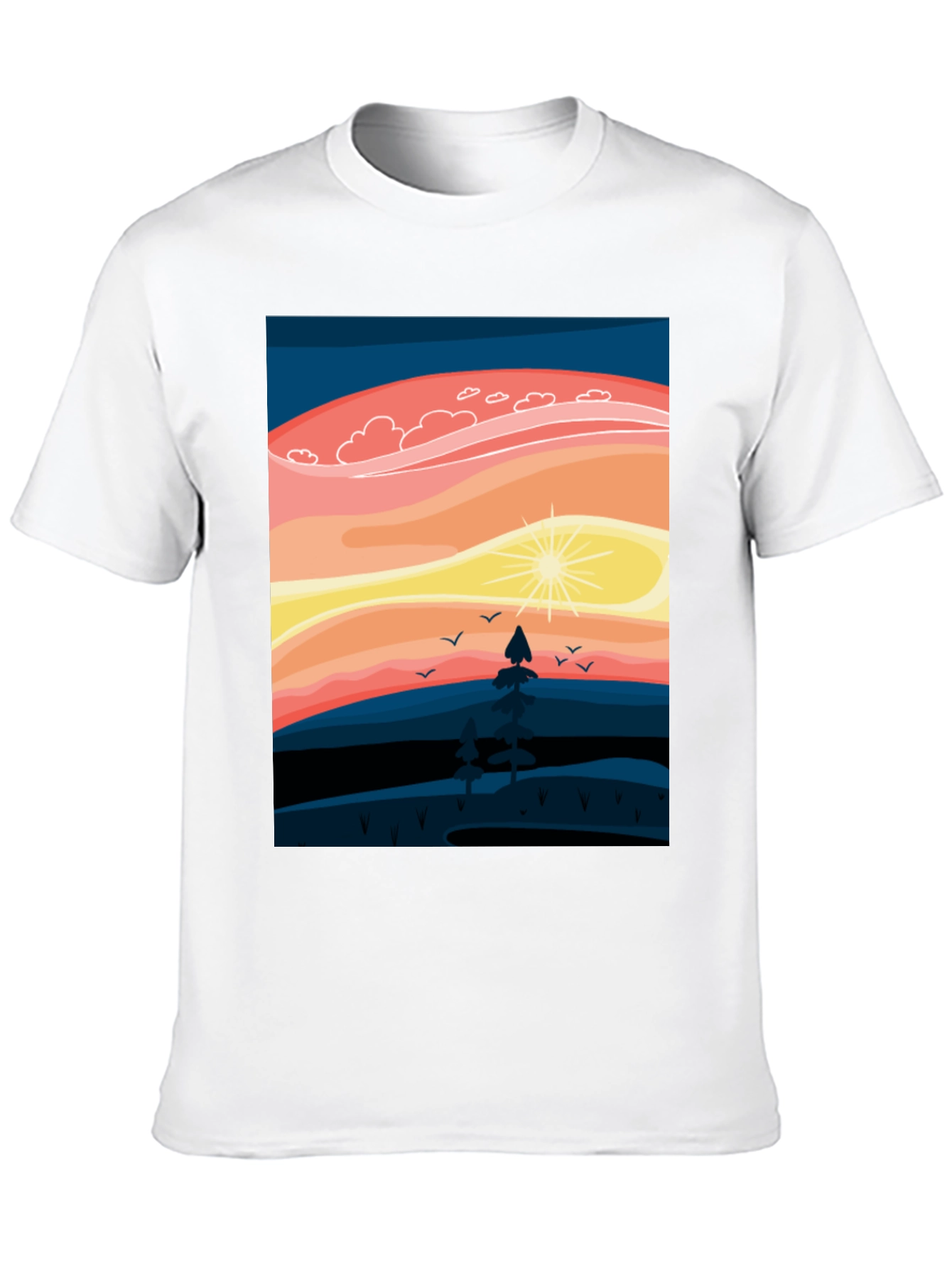 Sunset Mountain Scene Graphic Tee