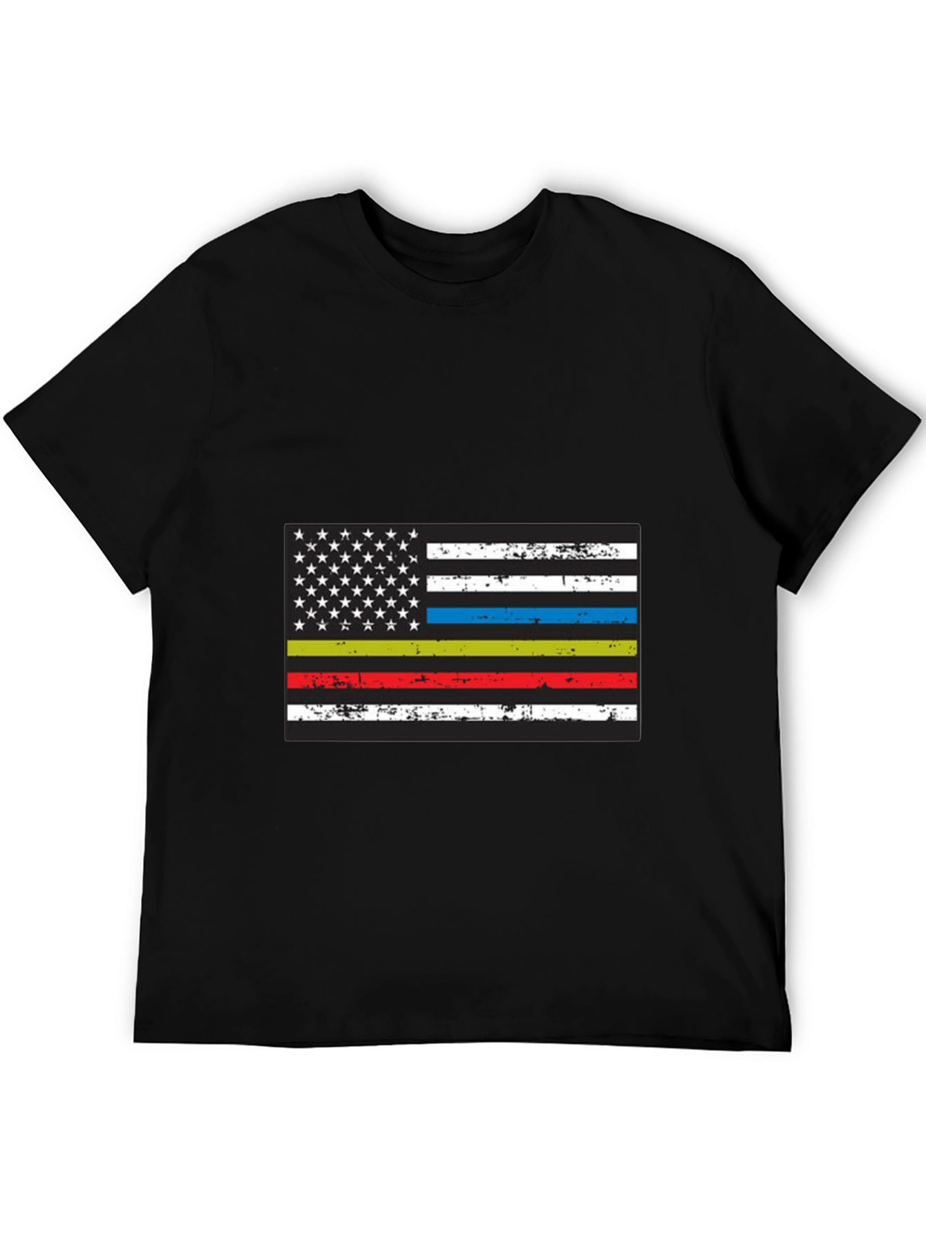 Distressed American Flag Thin Line T-Shirt