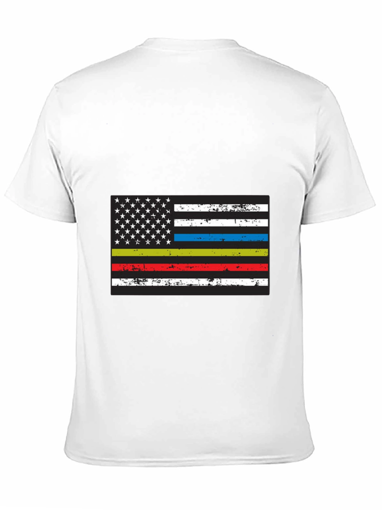 Distressed American Flag Thin Line T-Shirt