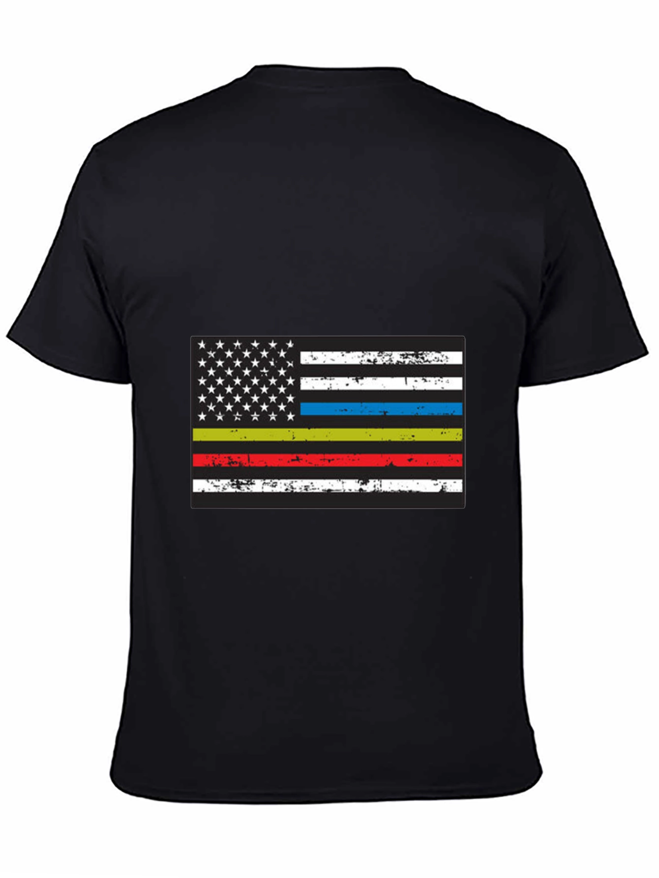 Distressed American Flag Thin Line T-Shirt
