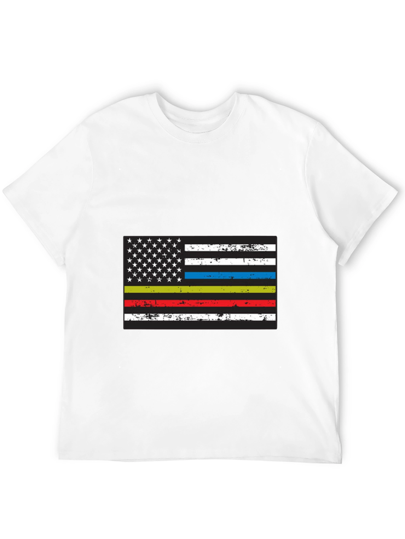 Distressed American Flag Thin Line T-Shirt