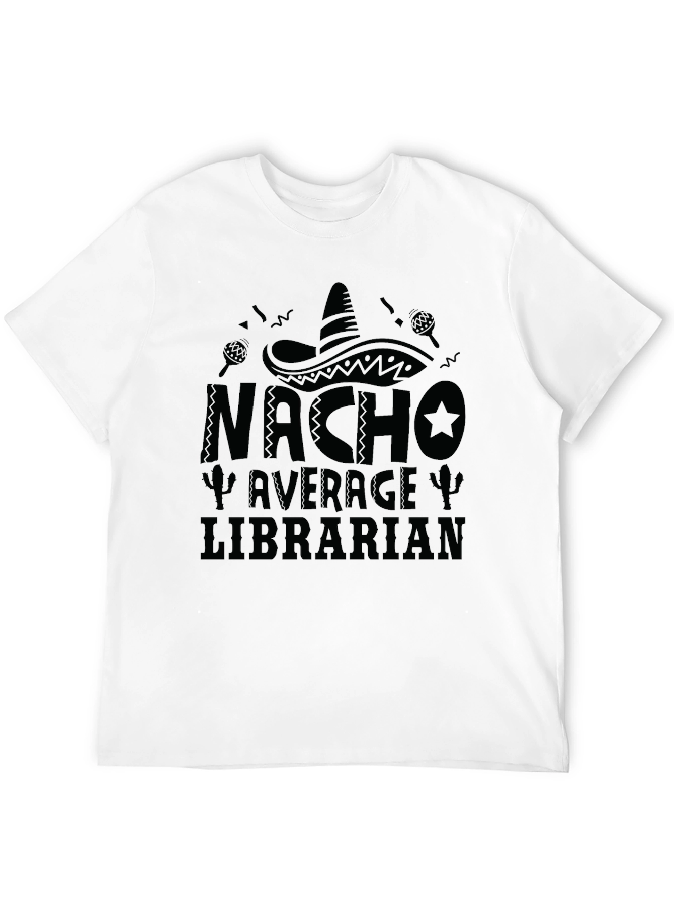 Nacho Average Librarian Black T-Shirt
