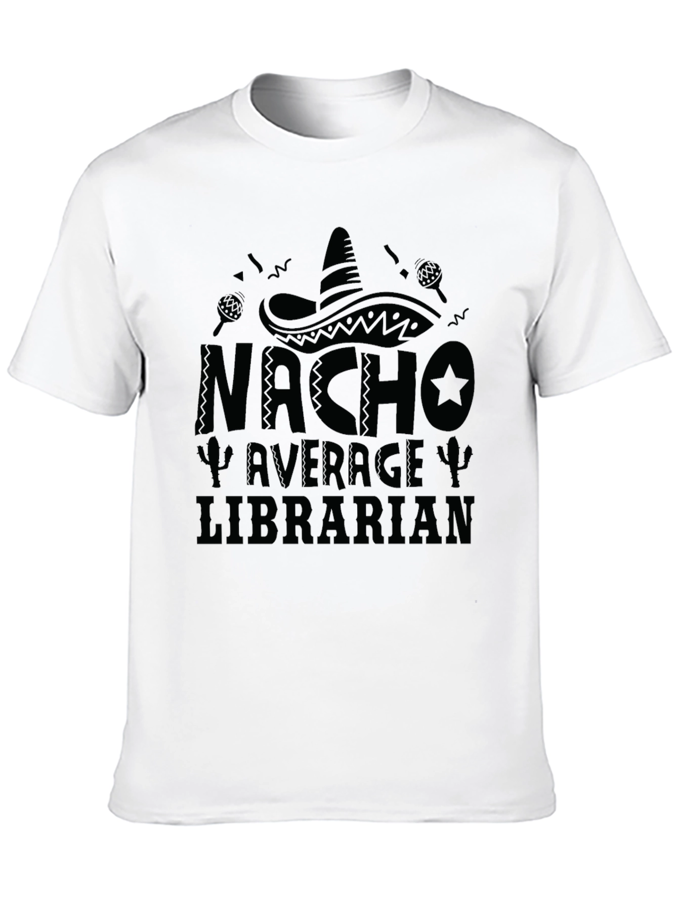 Nacho Average Librarian Black T-Shirt