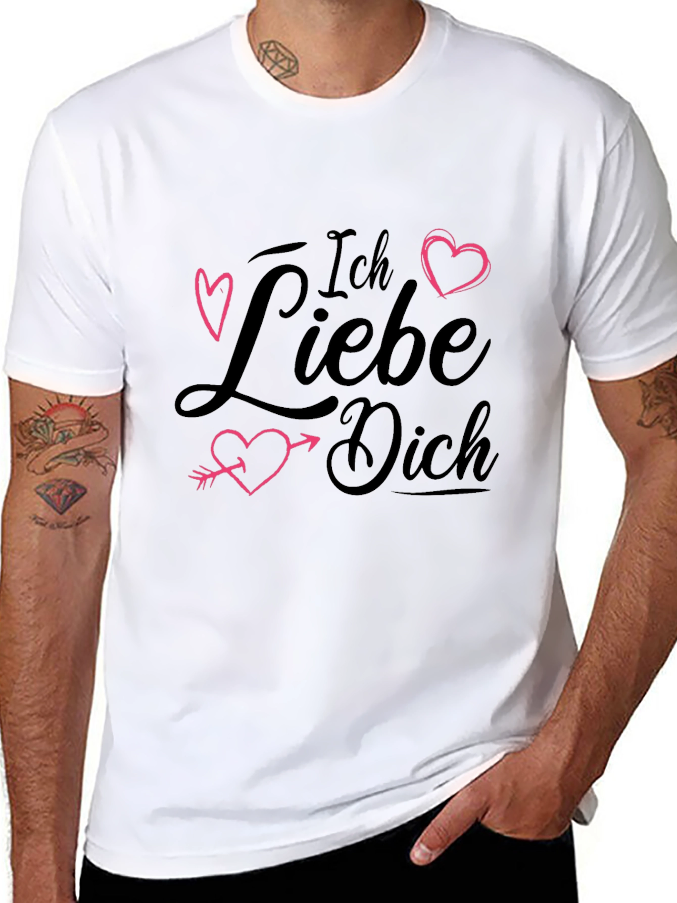 Ich Liebe Dich T-Shirt - Black Heart Design
