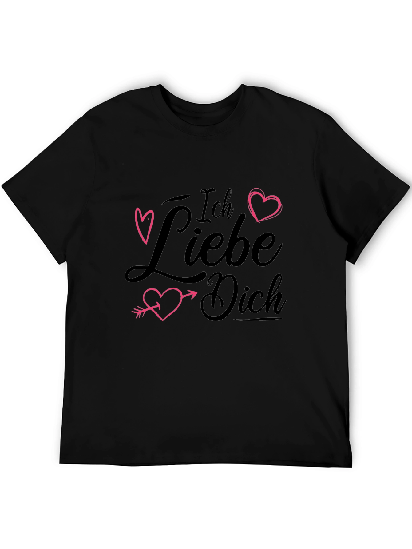 Ich Liebe Dich T-Shirt - Black Heart Design