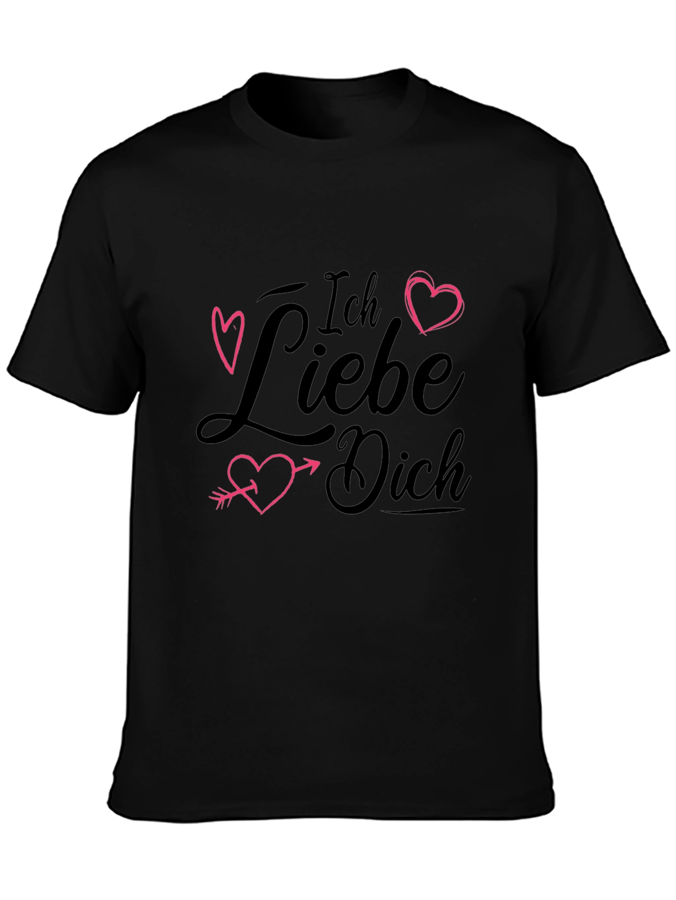 Ich Liebe Dich T-Shirt - Black Heart Design