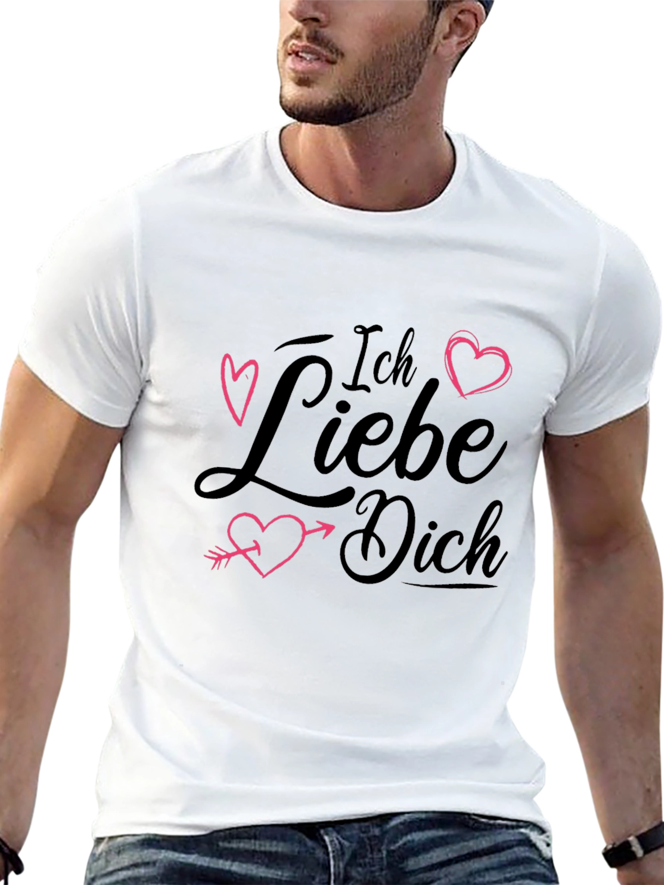Ich Liebe Dich T-Shirt - Black Heart Design