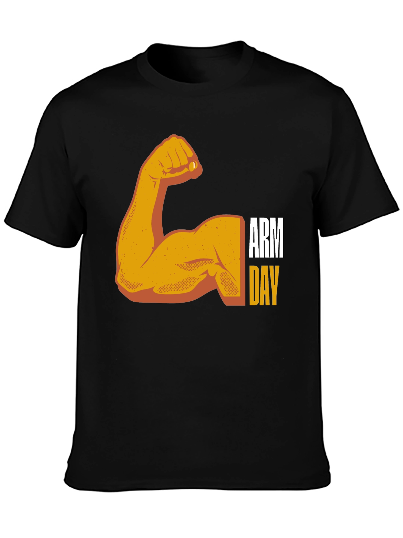 Arm Day Workout Black Graphic T-Shirt