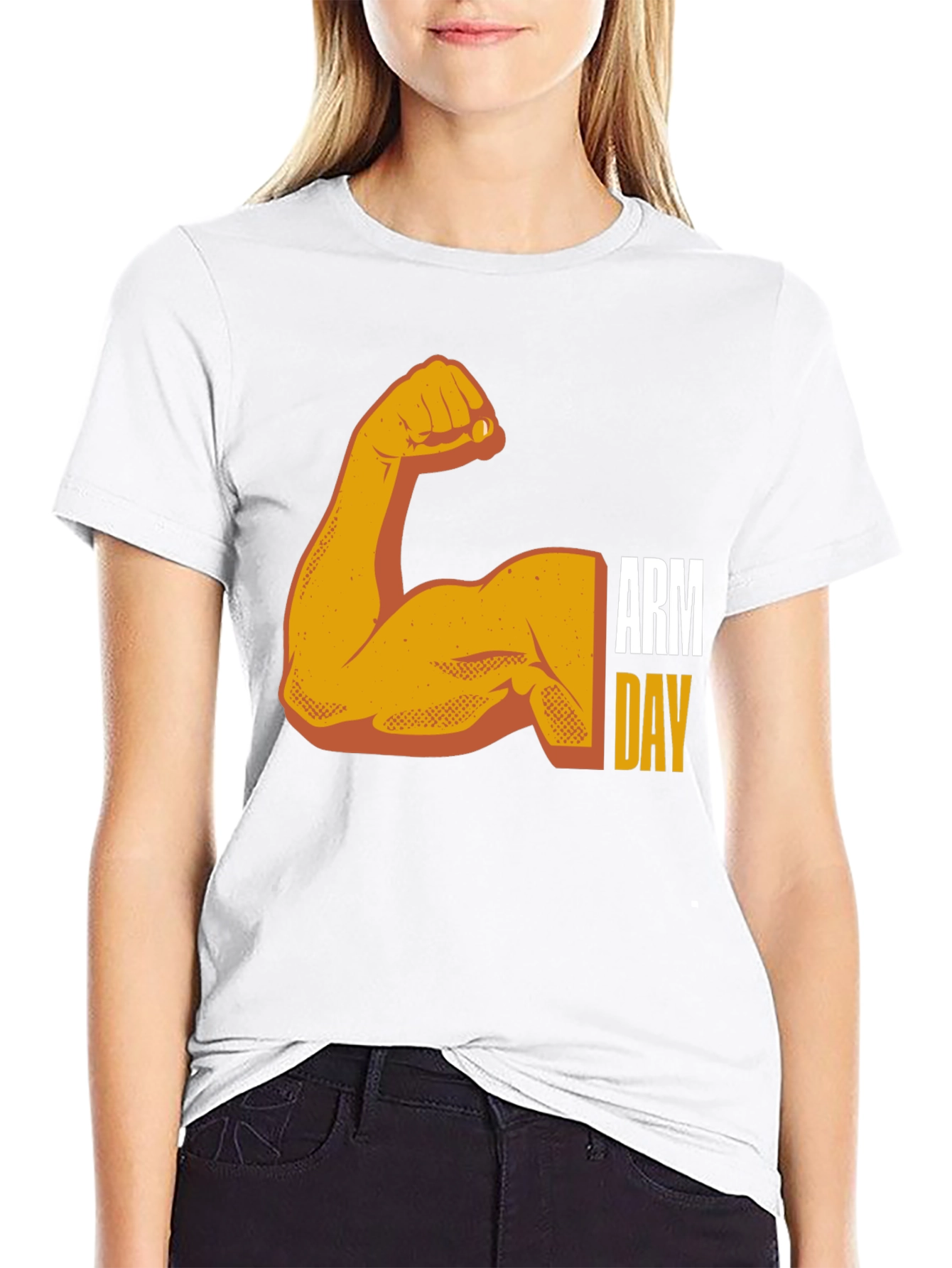Arm Day Workout Black Graphic T-Shirt