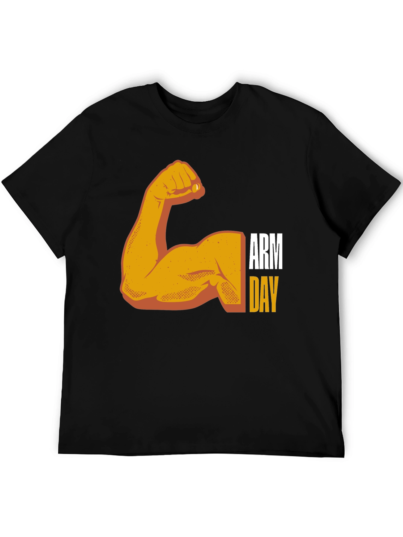 Arm Day Workout Black Graphic T-Shirt