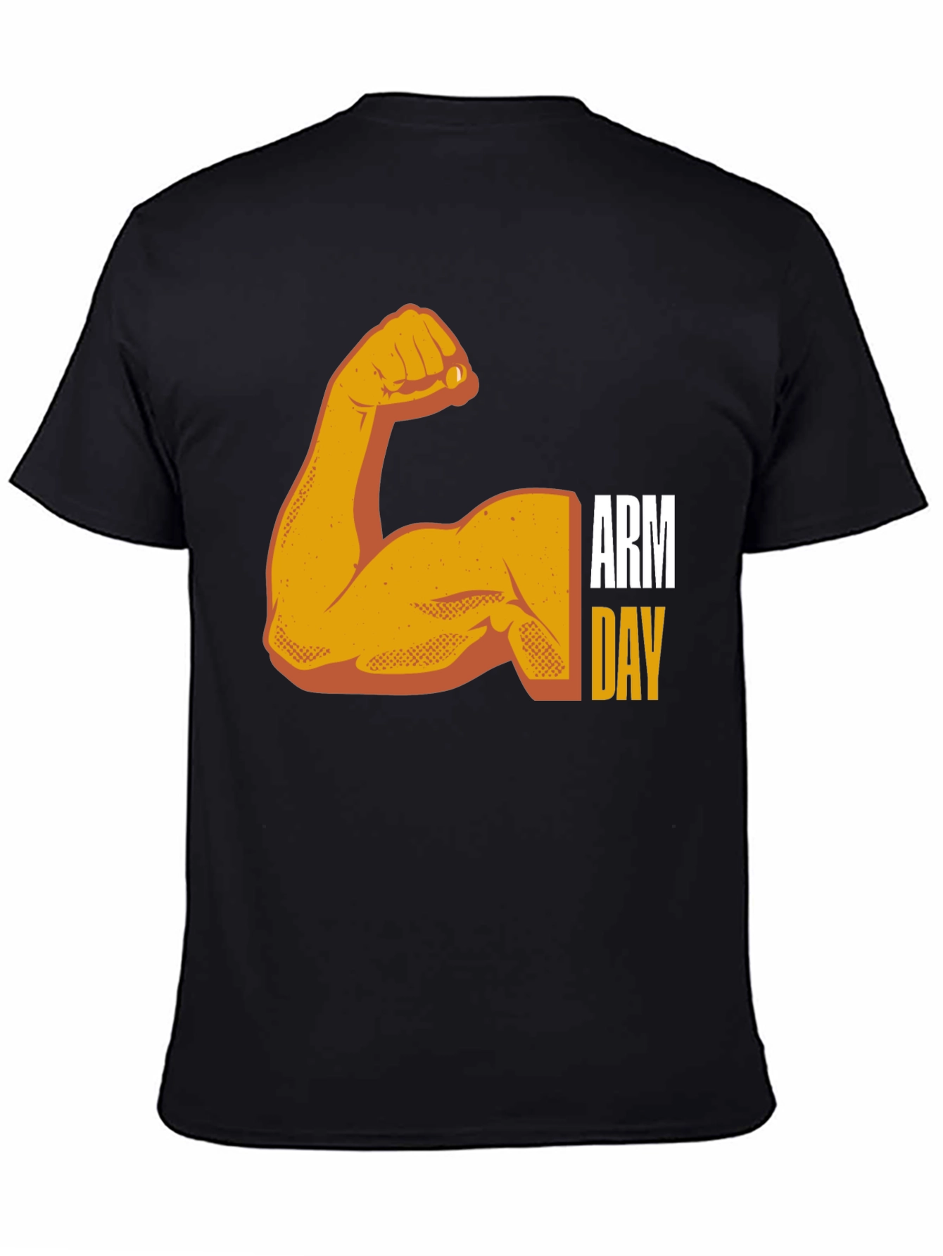 Arm Day Workout Black Graphic T-Shirt