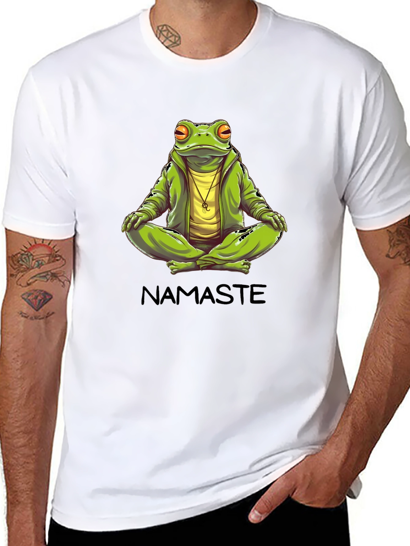 Namaste Frog Graphic T-Shirt - Zen Meditation Tee