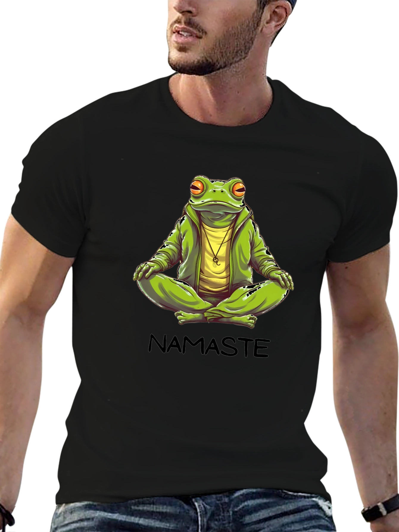 Namaste Frog Graphic T-Shirt - Zen Meditation Tee