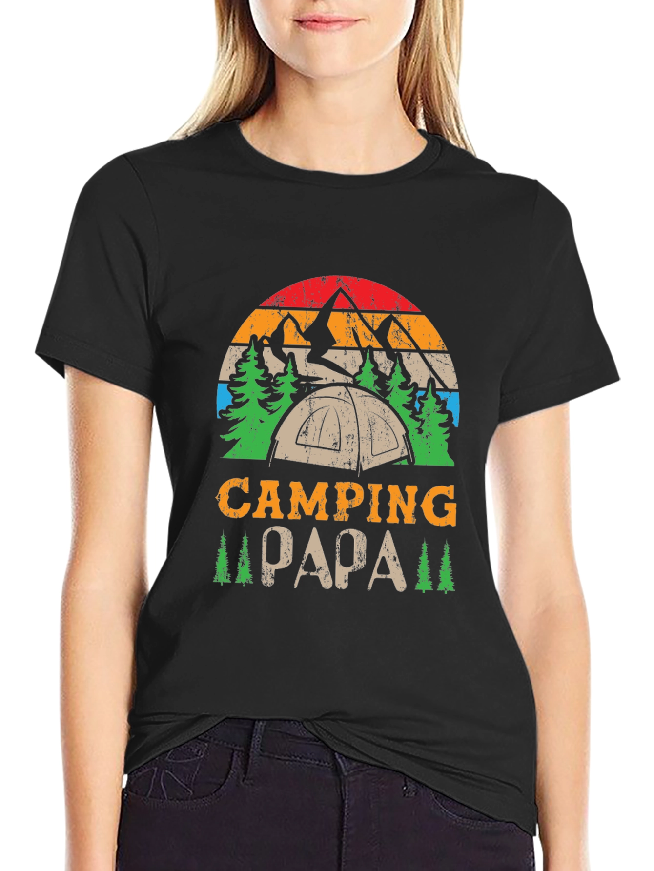 Camping Papa Graphic Tee - Outdoor Adventure Shirt