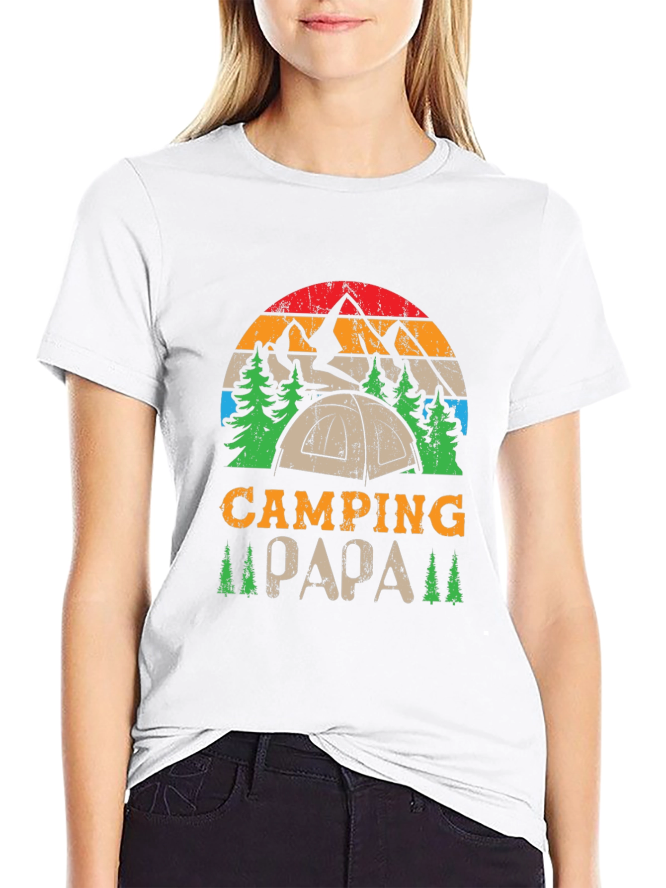 Camping Papa Graphic Tee - Outdoor Adventure Shirt