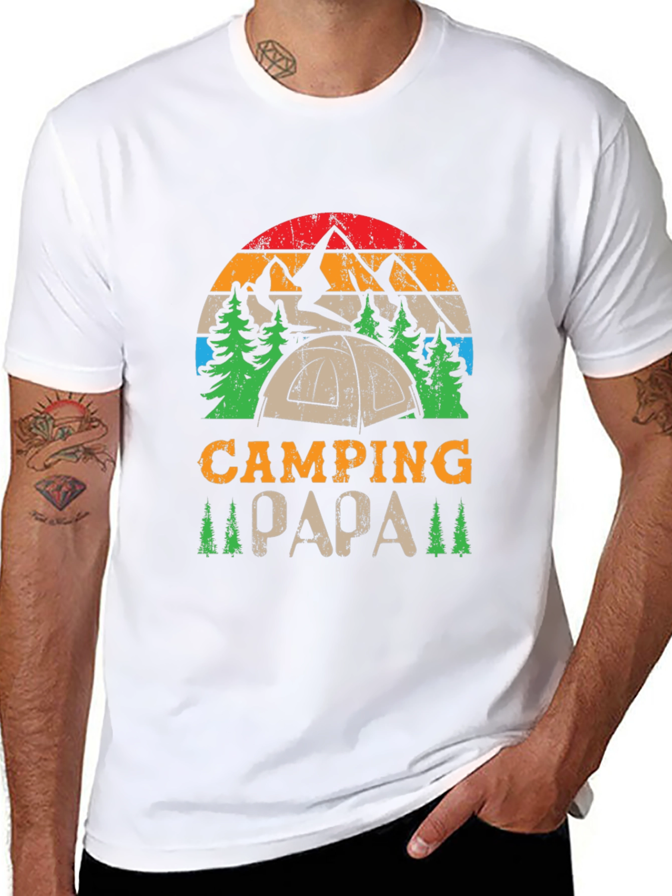 Camping Papa Graphic Tee - Outdoor Adventure Shirt