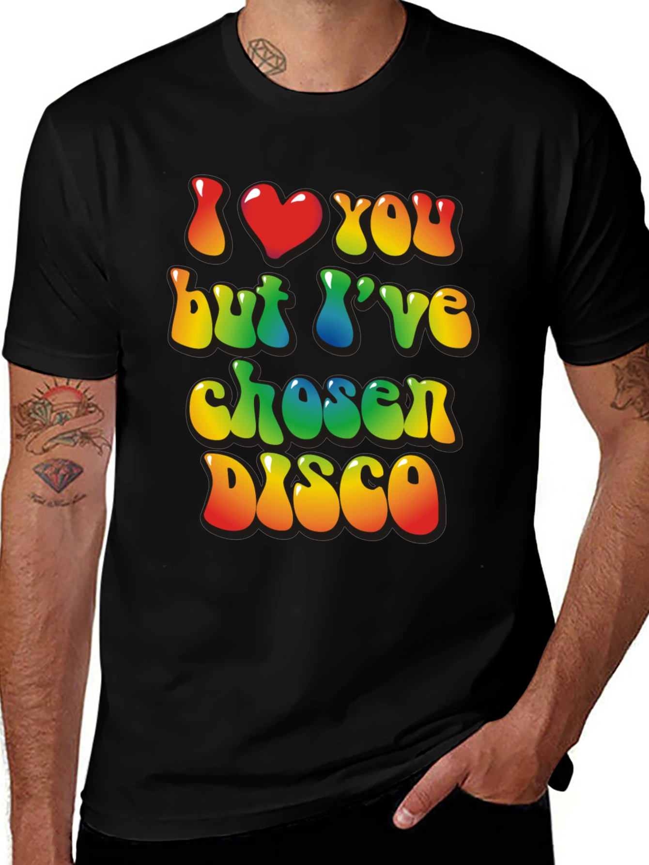 I Heart You But Ive Chosen Disco Black T-Shirt