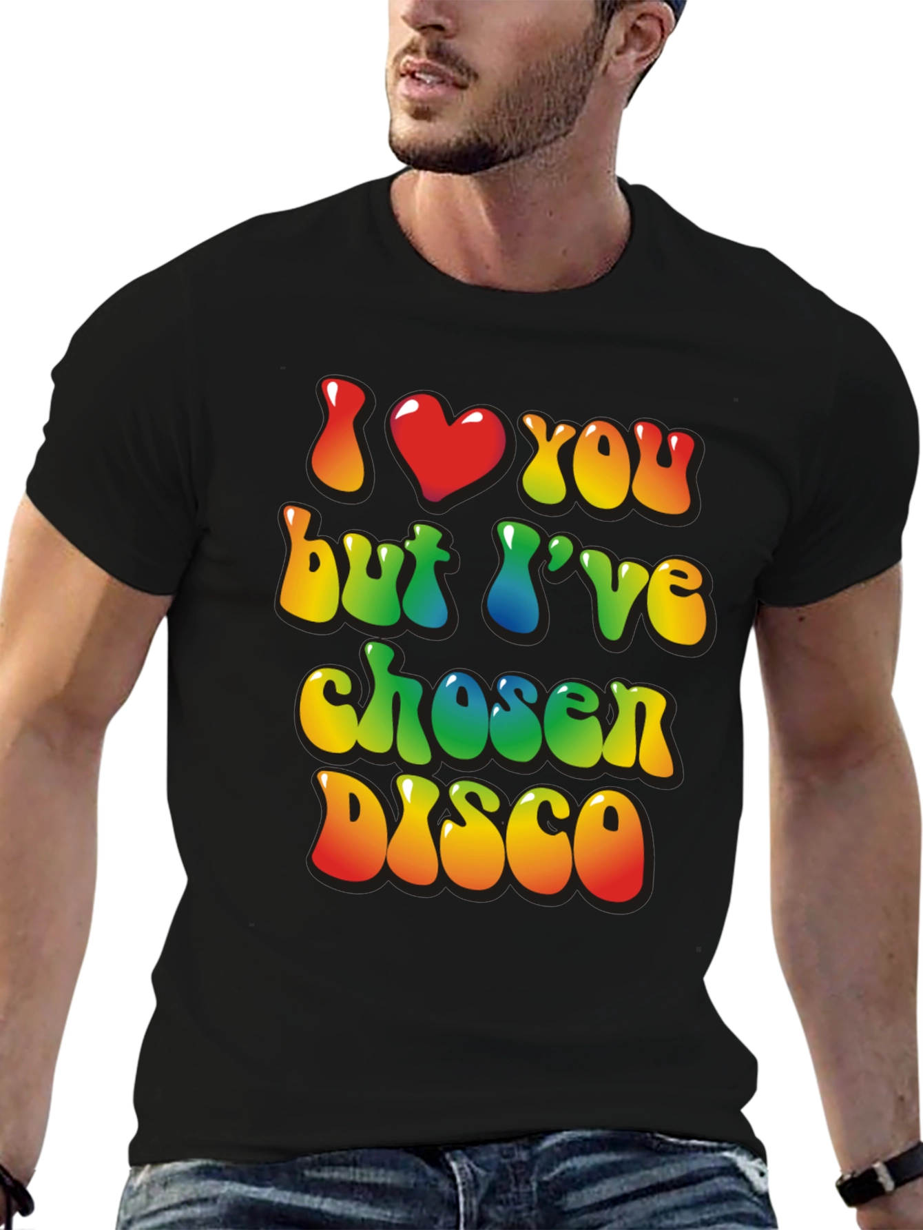 I Heart You But Ive Chosen Disco Black T-Shirt