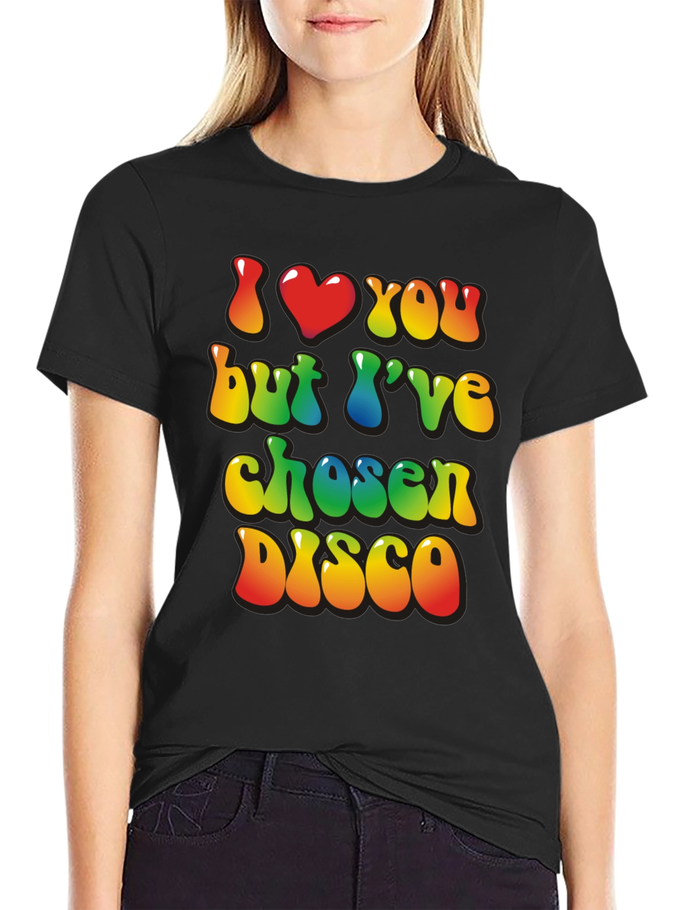 I Heart You But Ive Chosen Disco Black T-Shirt