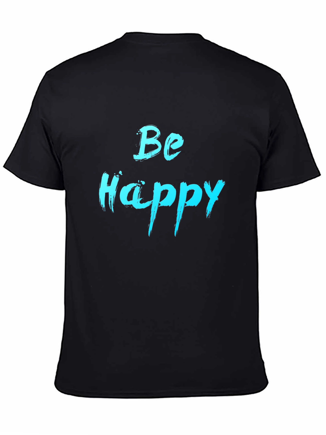 Be Happy Graphic Tee - Black Cotton Comfort