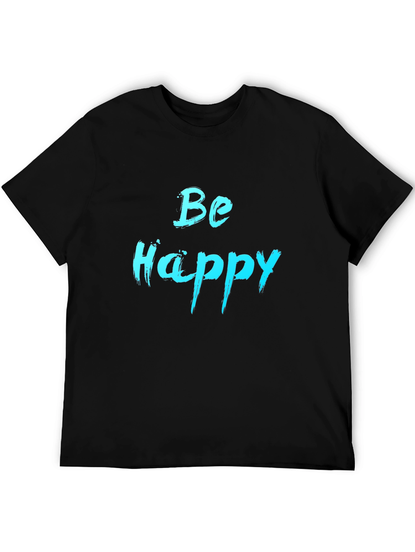 Be Happy Graphic Tee - Black Cotton Comfort
