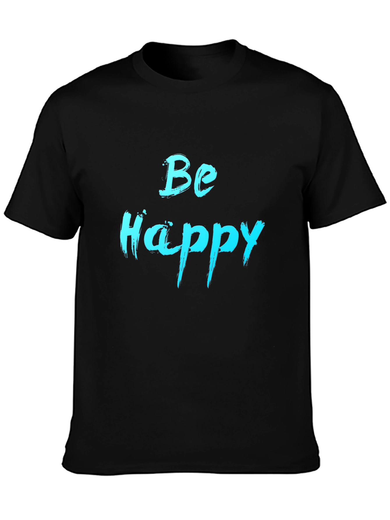 Be Happy Graphic Tee - Black Cotton Comfort