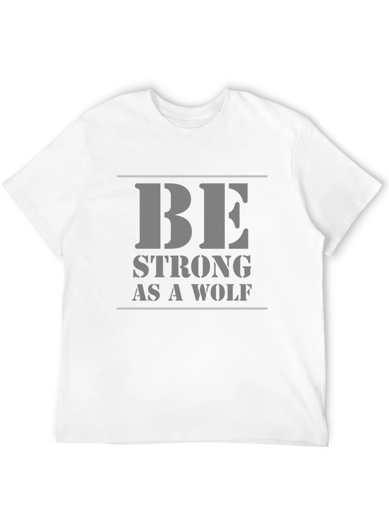 Be Strong As A Wolf Black Cotton T-Shirt