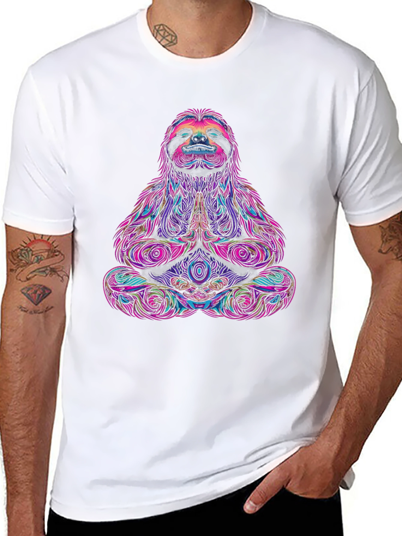 Meditating Sloth Graphic Tee - Relaxed Fit