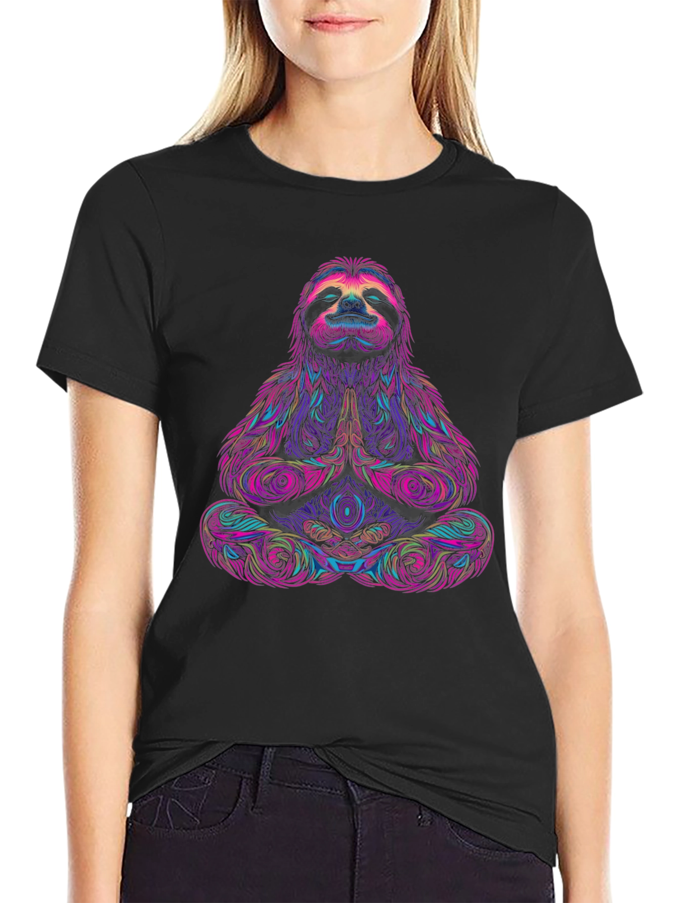 Meditating Sloth Graphic Tee - Relaxed Fit