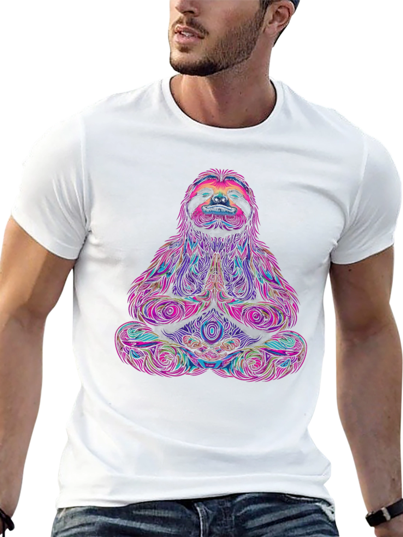 Meditating Sloth Graphic Tee - Relaxed Fit