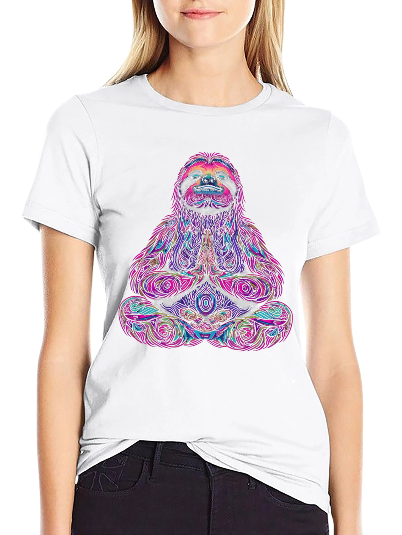 Meditating Sloth Graphic Tee - Relaxed Fit