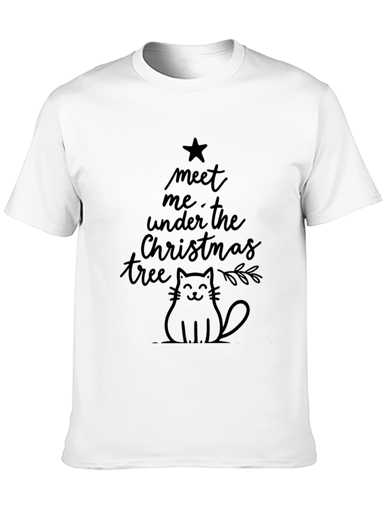 Meet Me Under the Christmas Tree Cat T-Shirt