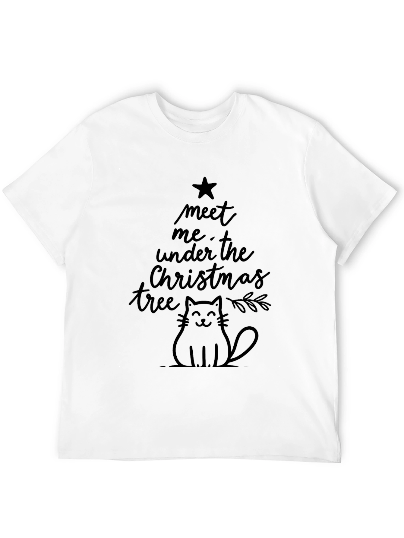 Meet Me Under the Christmas Tree Cat T-Shirt