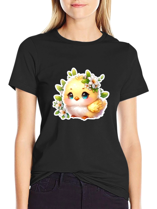 Cute Chick Graphic Tee - Adorable Black T-Shirt