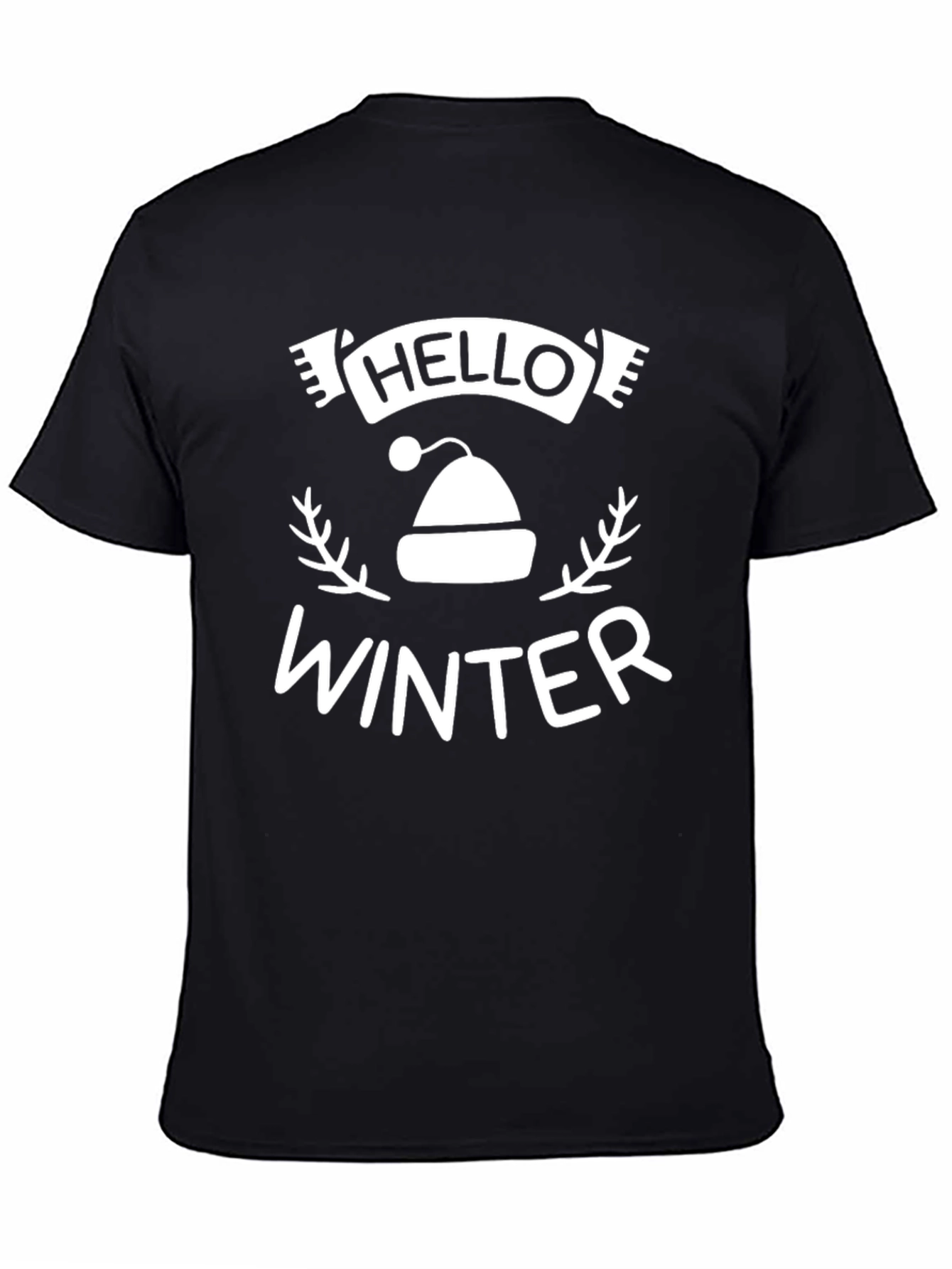 Hello Winter Graphic Tee - Black