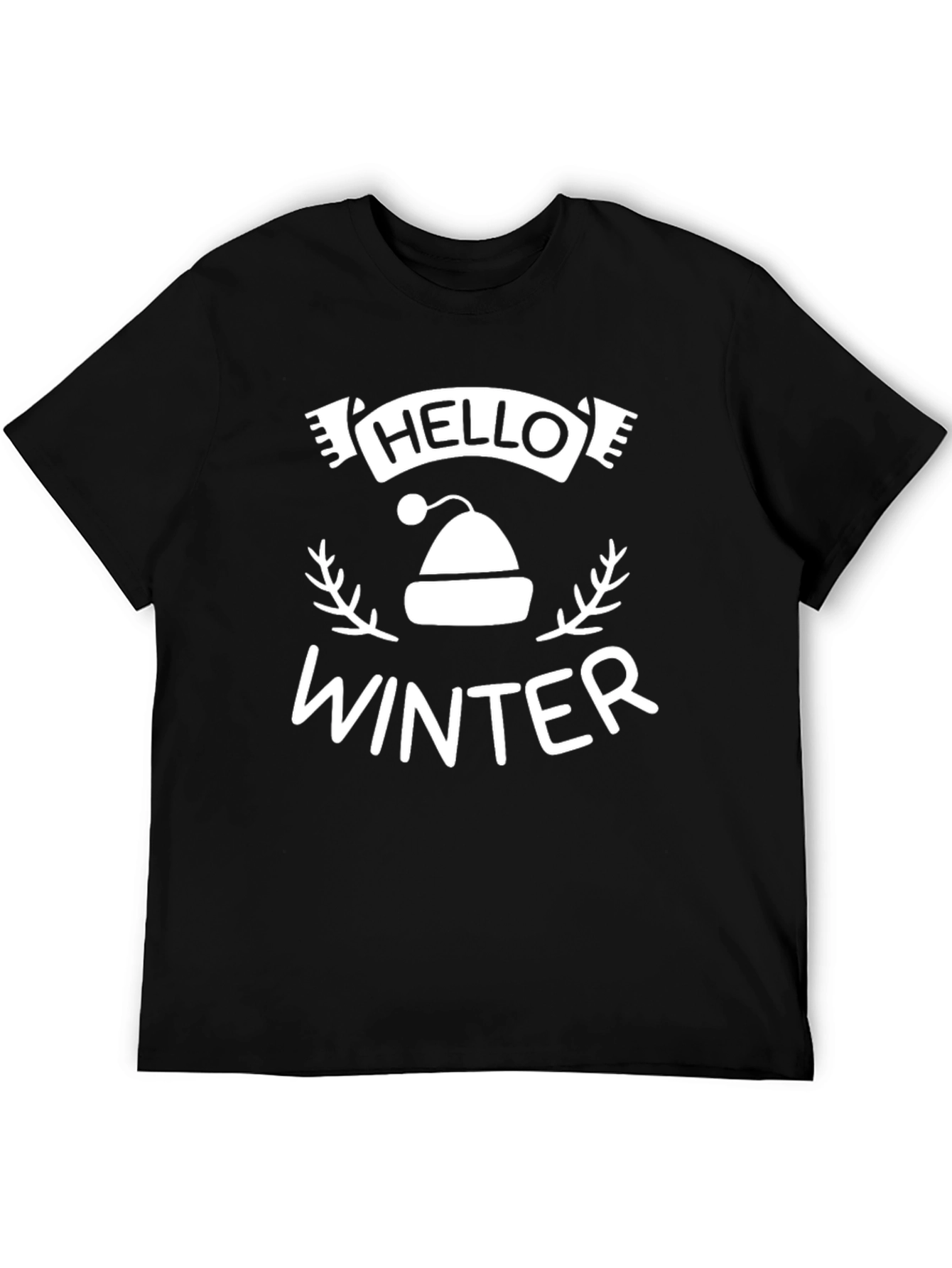 Hello Winter Graphic Tee - Black