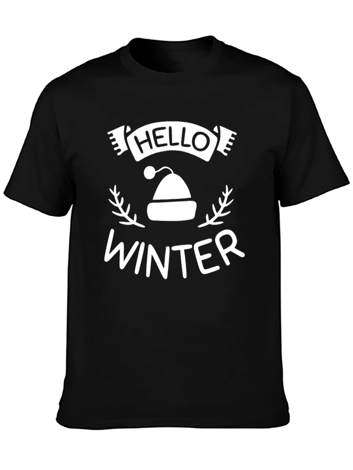 Hello Winter Graphic Tee - Black