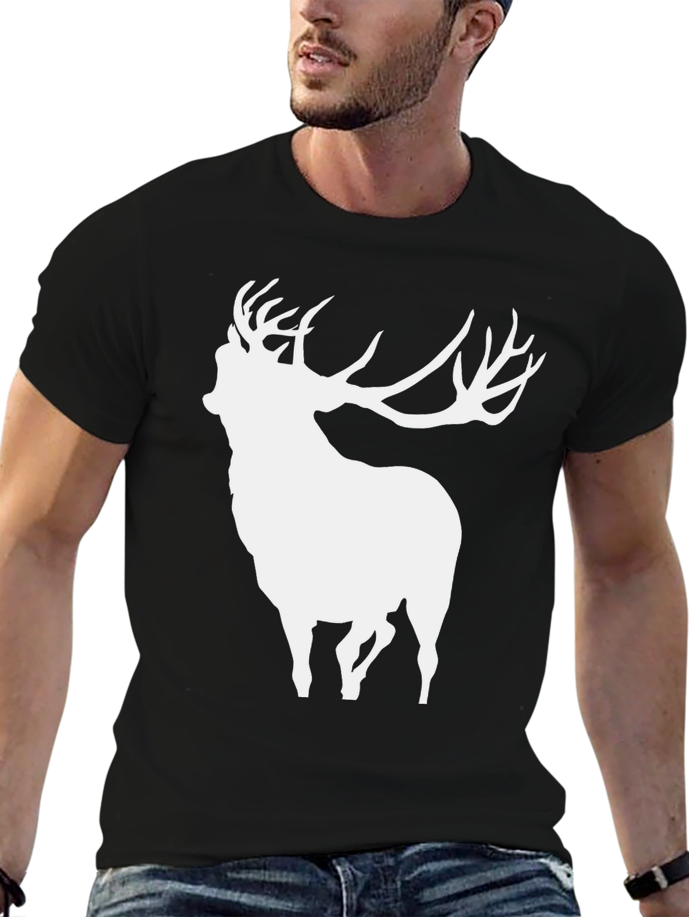 Deer Silhouette Black T-Shirt