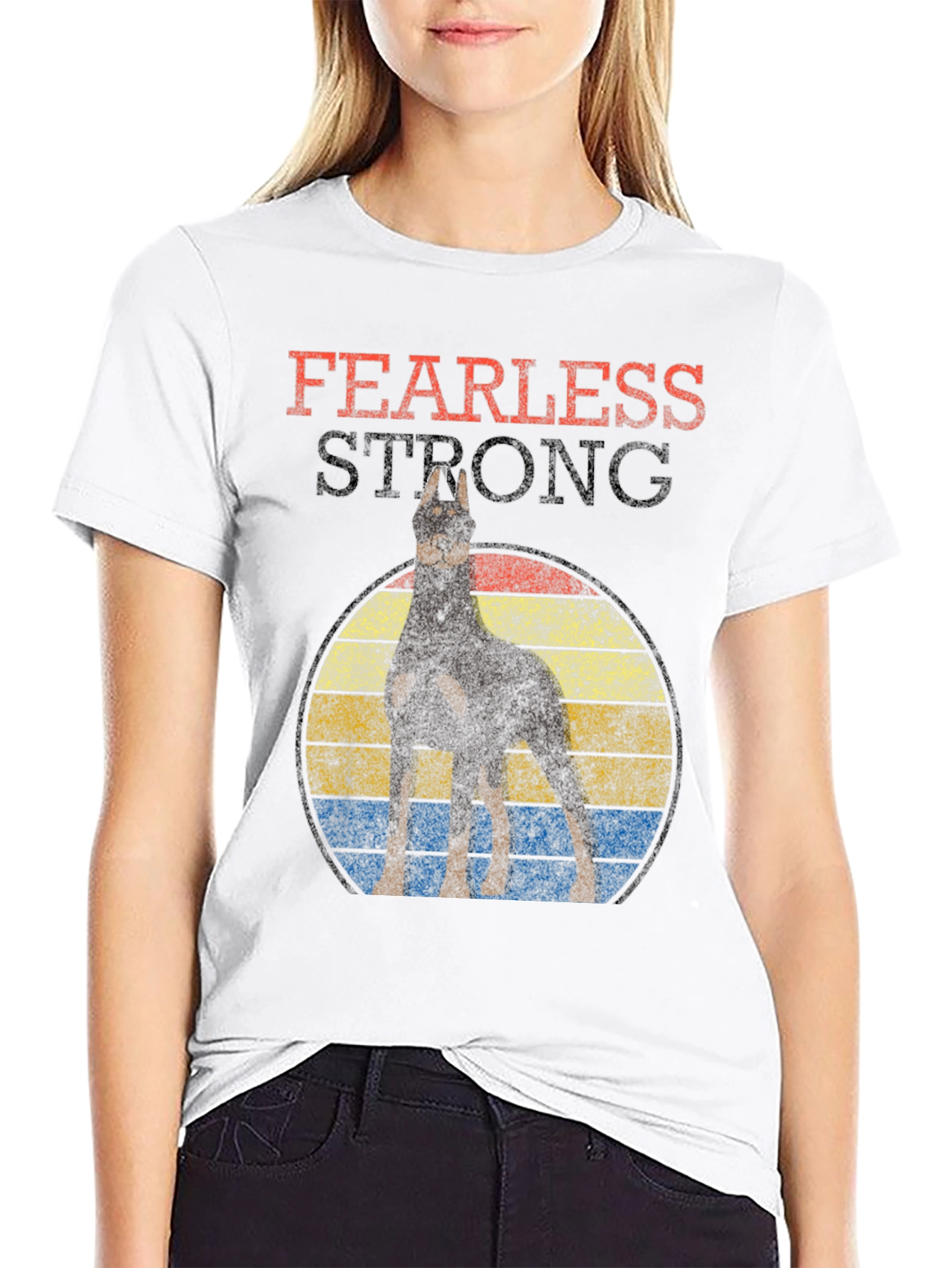 Fearless Strong Doberman Dog Graphic Tee