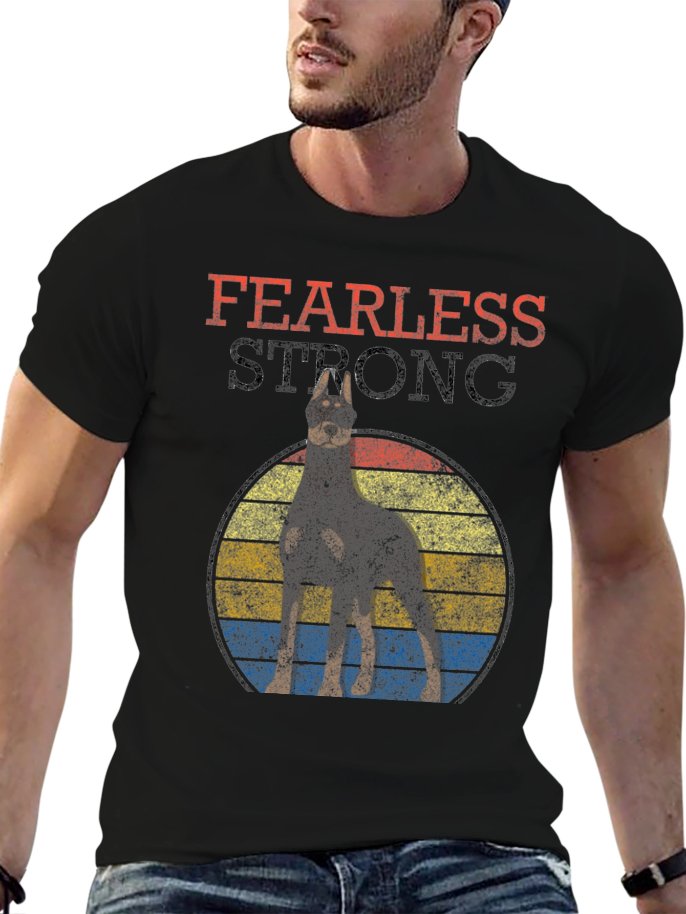 Fearless Strong Doberman Dog Graphic Tee