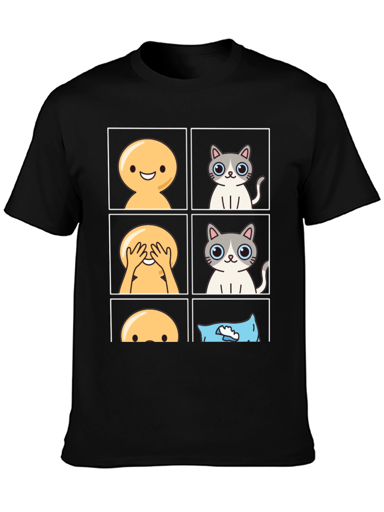 Peek-a-Boo Emoji Cat T-Shirt