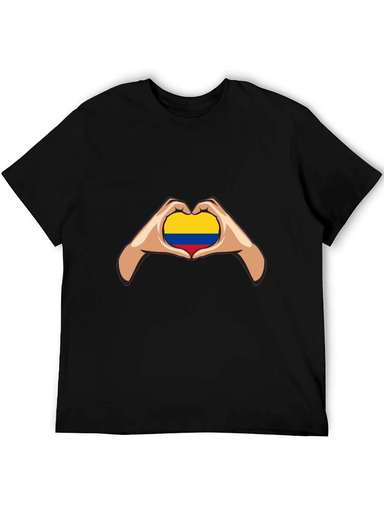 Colombian Flag Heart Hands Graphic Tee