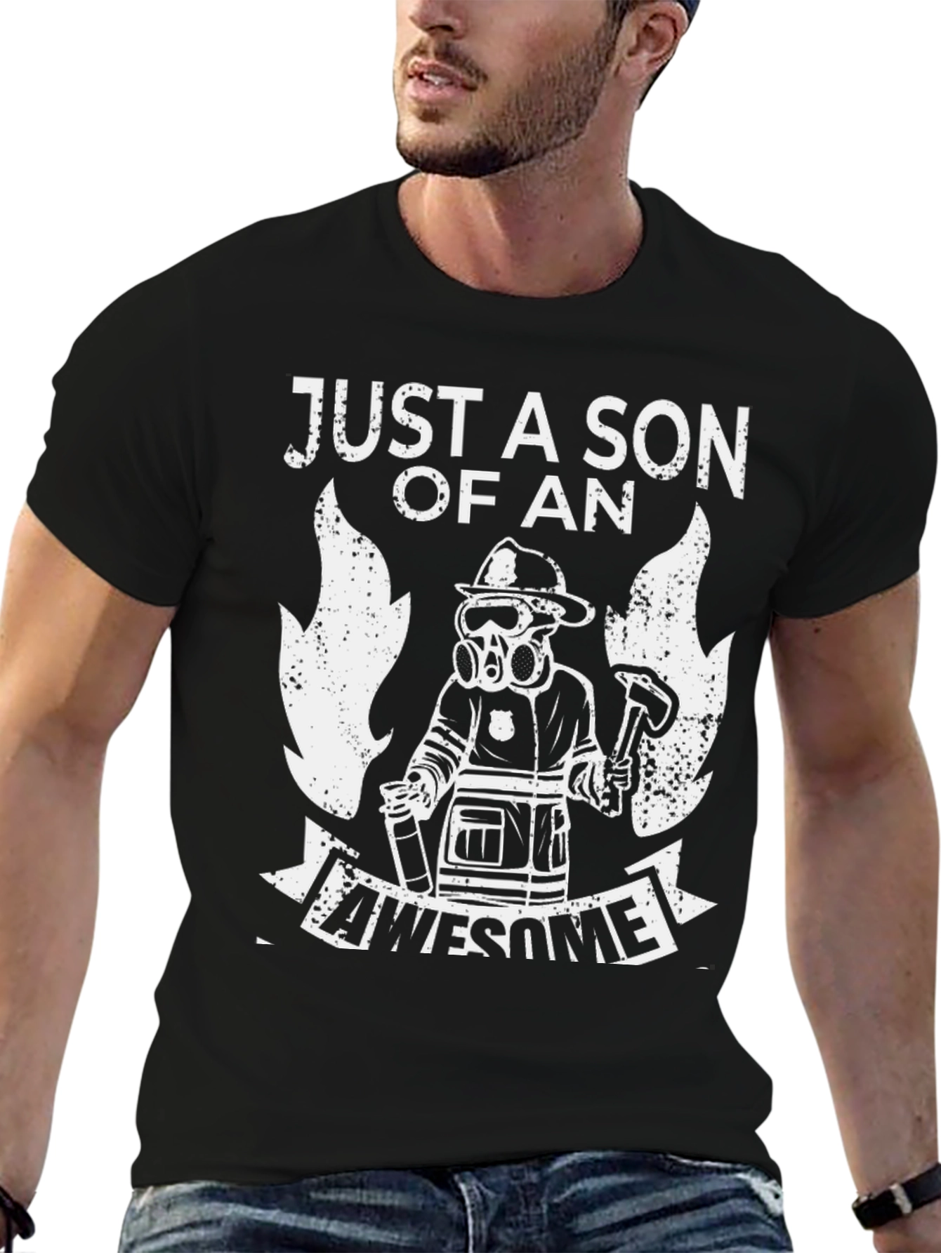 Firefighter Son T-Shirt Awesome Fireman Dad Gift