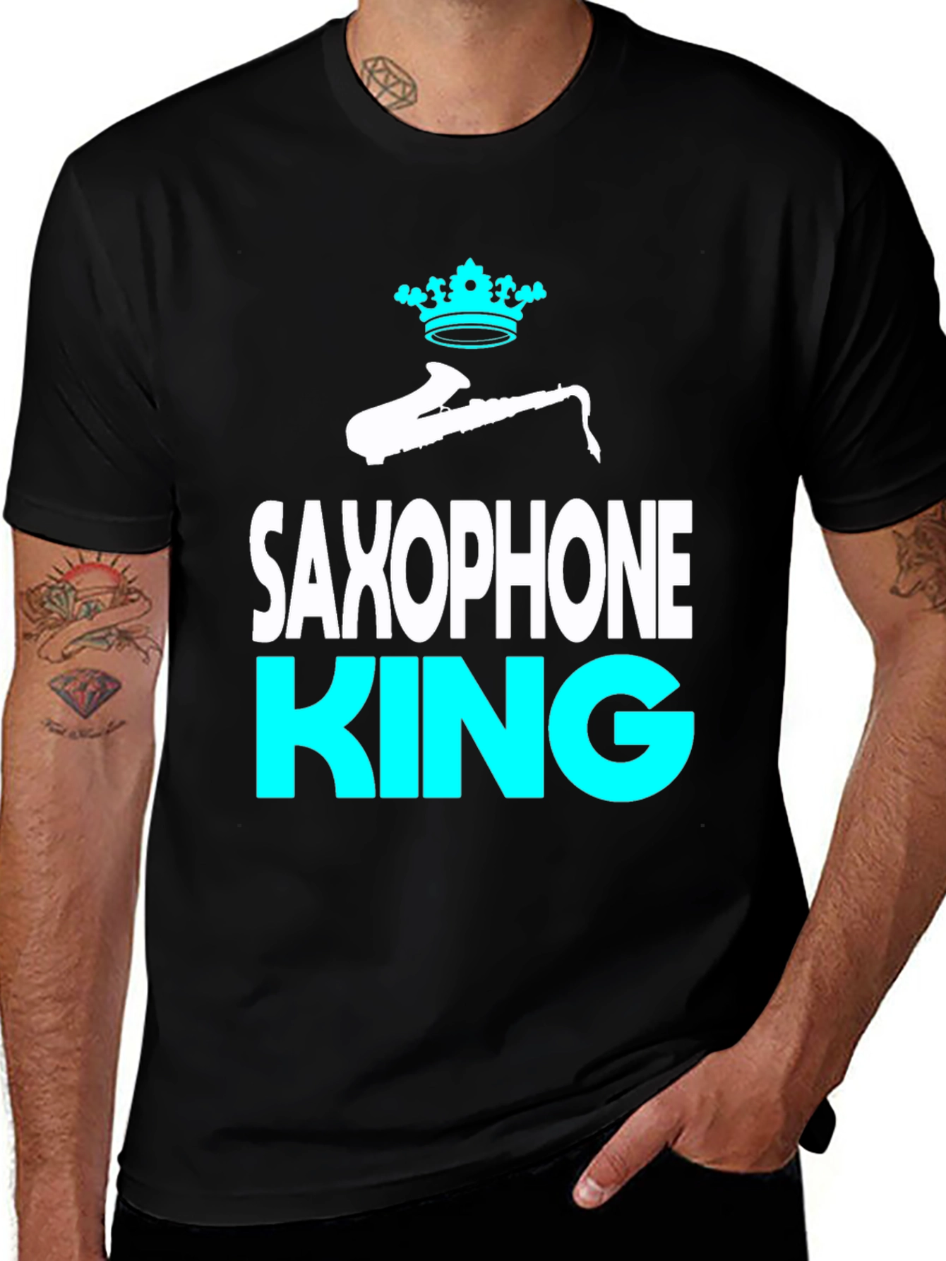 Saxophone King Graphic Tee - Music Lover T-Shirt