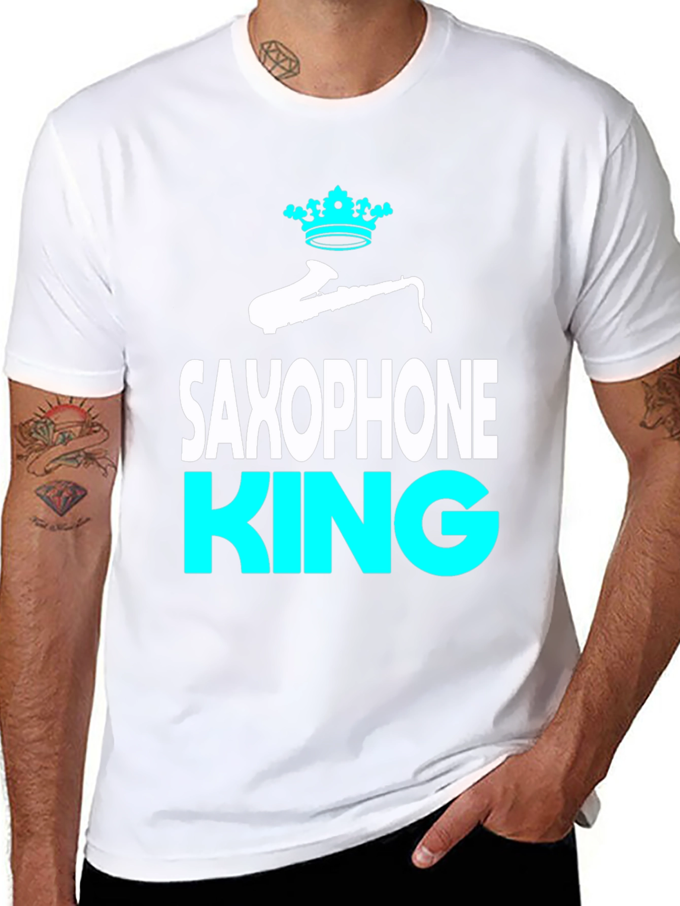 Saxophone King Graphic Tee - Music Lover T-Shirt
