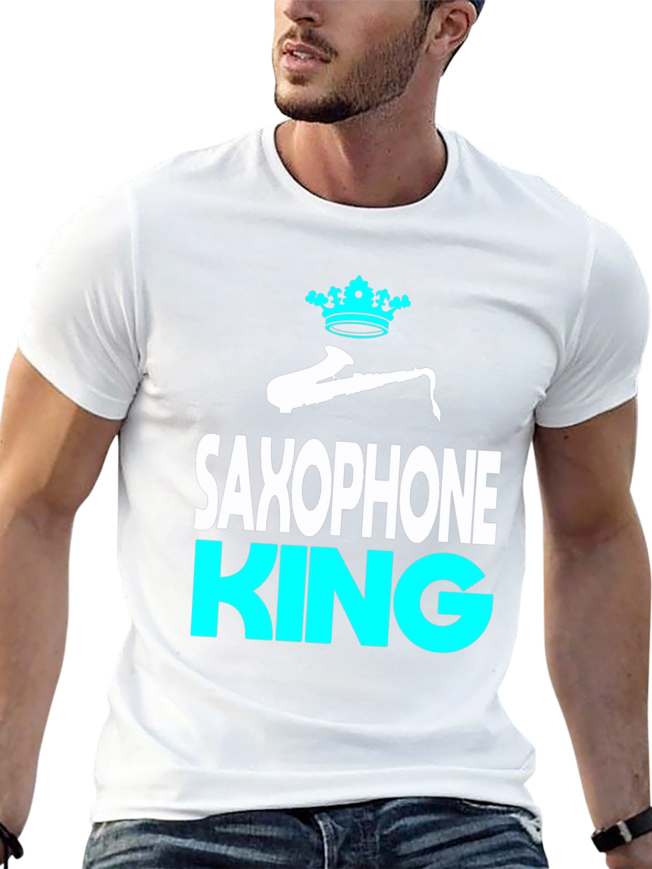 Saxophone King Graphic Tee - Music Lover T-Shirt