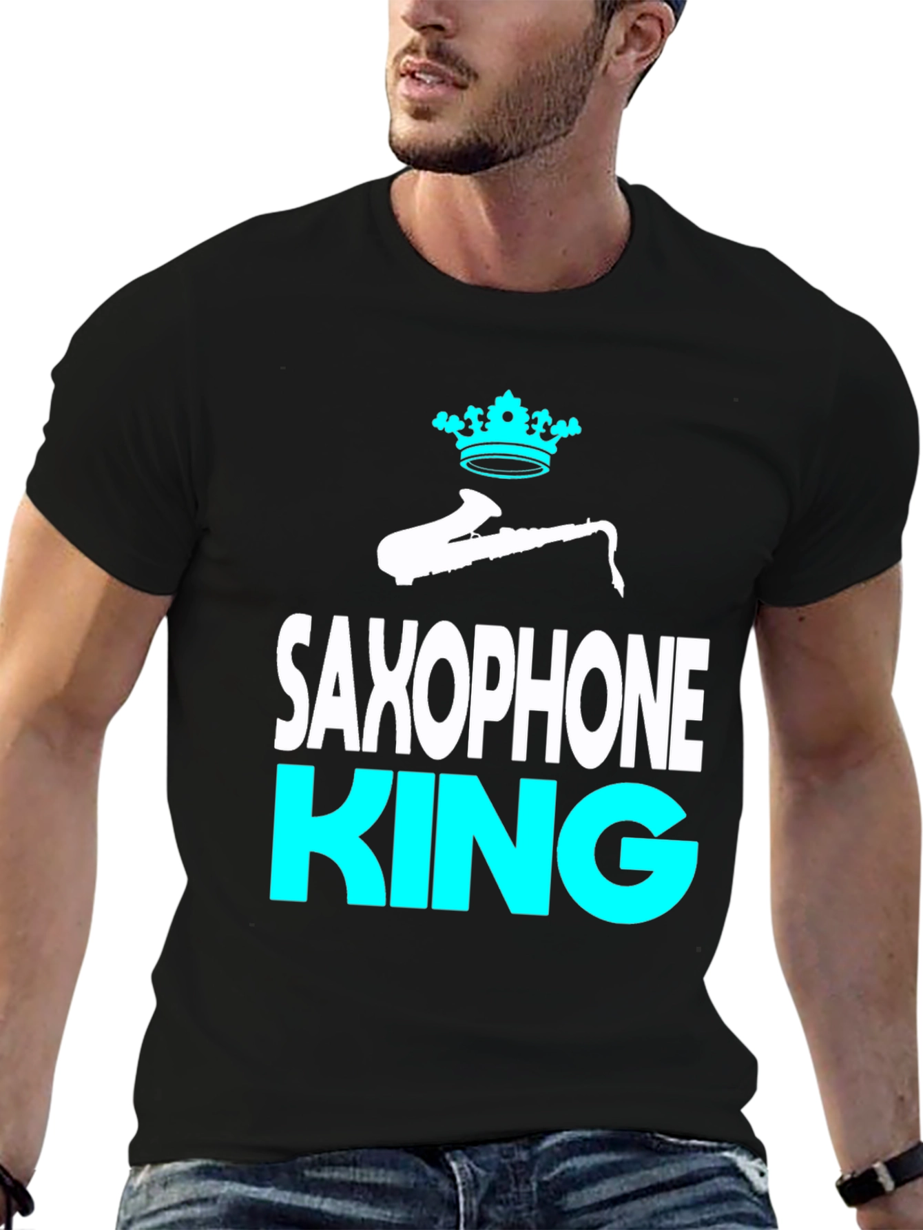 Saxophone King Graphic Tee - Music Lover T-Shirt