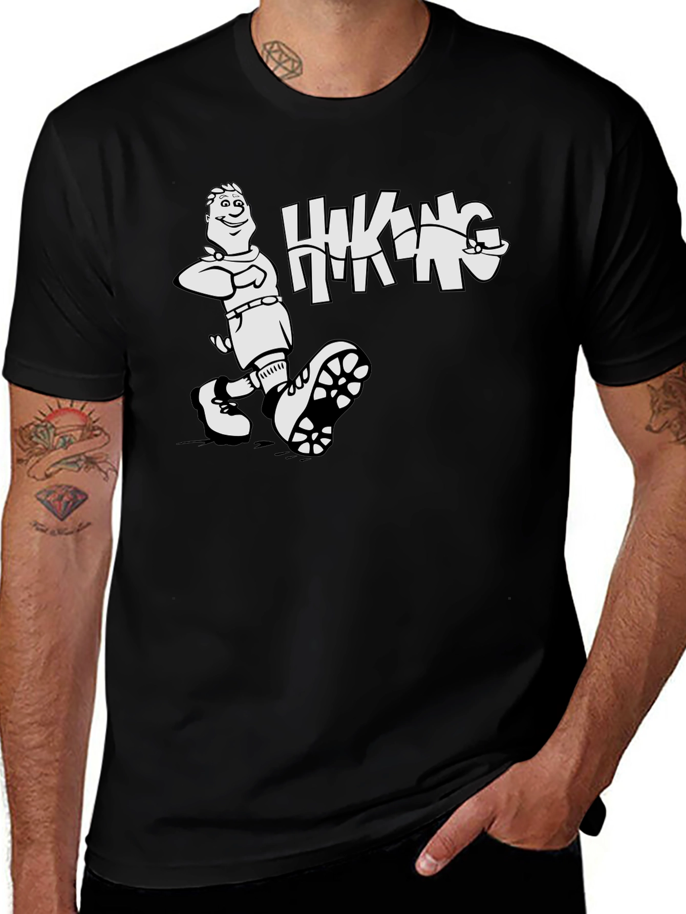 Hiking Adventure Graphic Tee - Black
