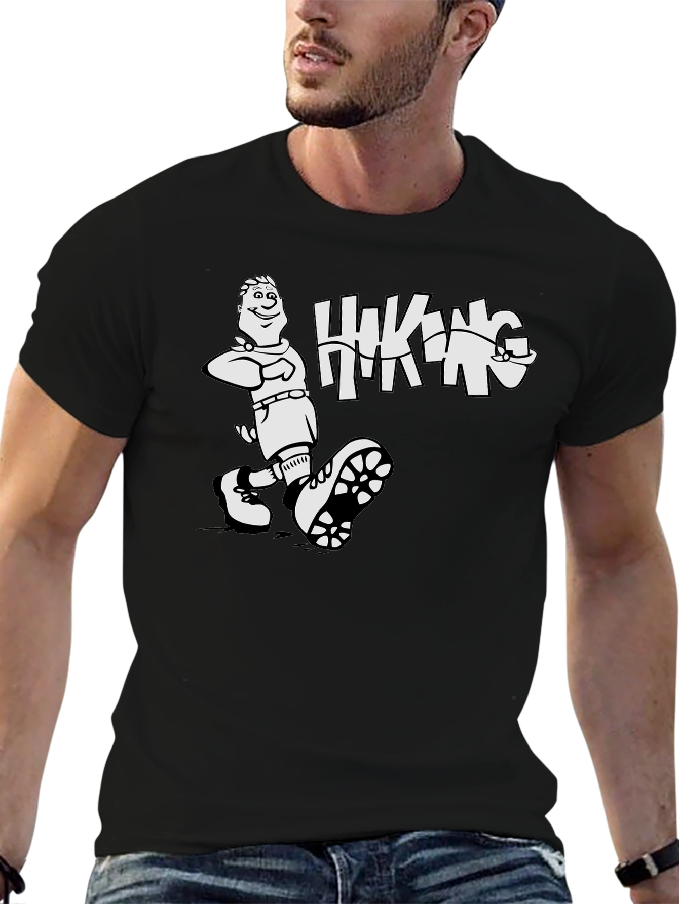 Hiking Adventure Graphic Tee - Black